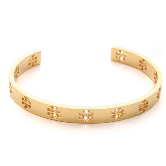 ✨NEW TORY BURCH✨PIERCED T LOGO CUFF BRACELET - Picture 3 of 4